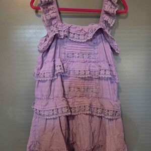 Purple Ruffle Dress Built In Shorts